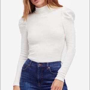 NWT Free People Puff Shoulder Long Sleeve Shirt
